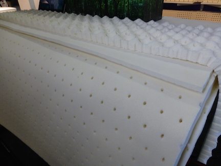 closeup of organic latex toppers for mattresses