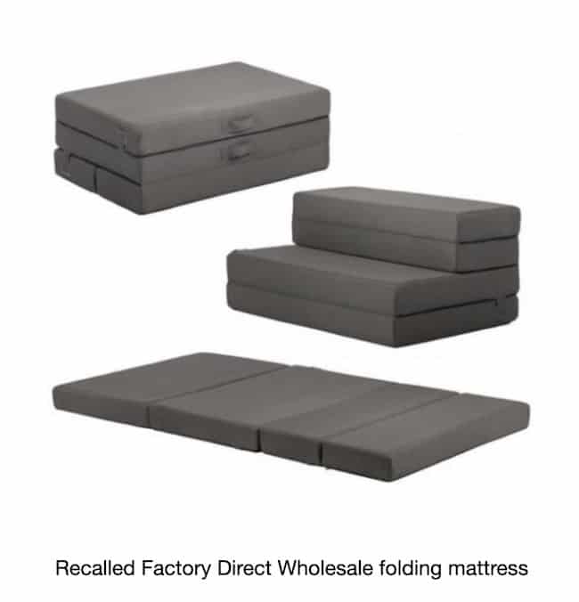 Recalled folding mattress