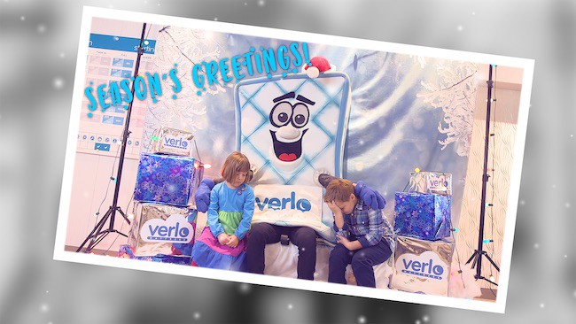 Verlo’s mascot, Mattie, replaces Santa in holiday advertising, with expected awkward results. 
