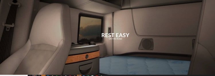 This promotional image from Estee encourages truckers to “rest easy” on the company’s mattresses.