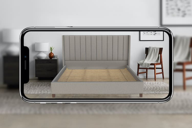 A new feature on Malouf’s website allows consumers with iOS devices to see how the company’s beds would look in their homes.