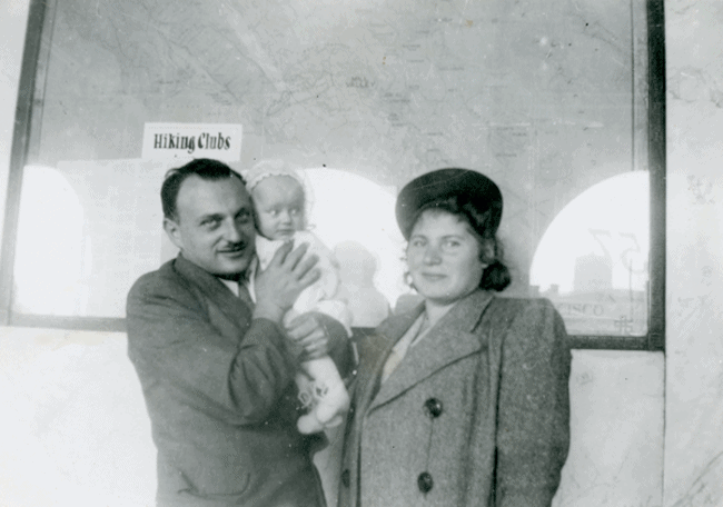 In 1959, Ernst “Ernie” Morgenstern, left, and his wife, Greta, founded Pleasant Bag Co., which eventually became Pleasant Mattress. Here the couple shows off baby daughter, Daisy. The couple’s son, Herb Morgenstern, joined the business in 1967.