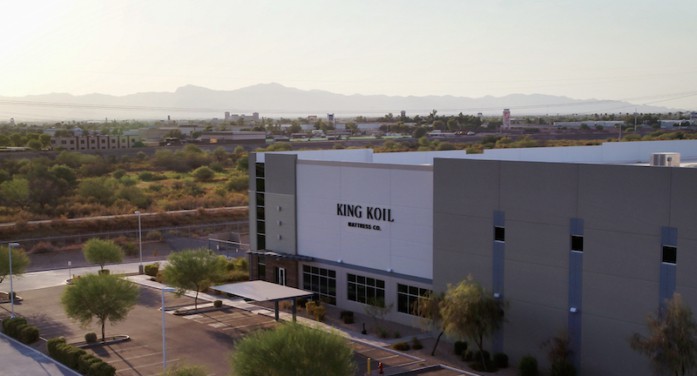 Drone shot of King Koil’s enlarged Arizona plant