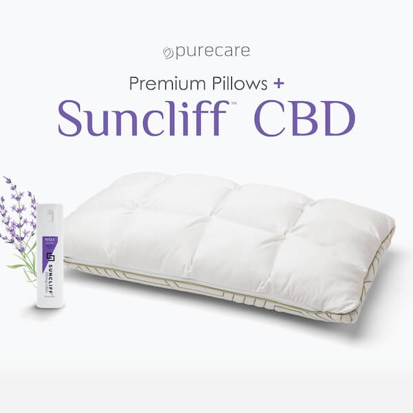 Purecare pillow and Suncliff CBD.