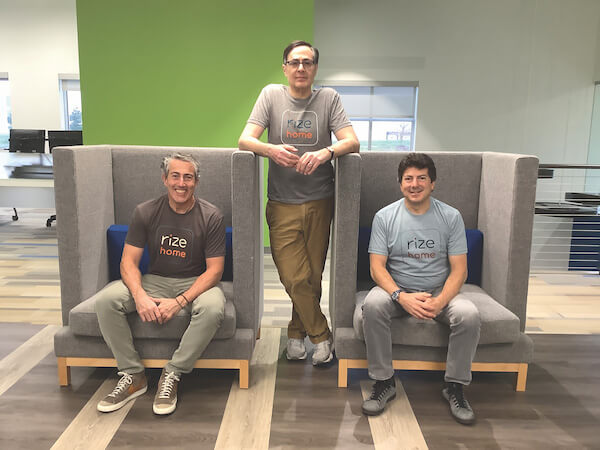 Key members of the Rize Home team, shown here in the Rize Home headquarters in Cleveland, are, left to right, David Jaffe, Zev Fredman and Marc Spector.