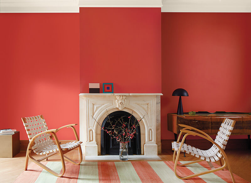 Benjamin Moore says its Raspberry Blush “enlivens the
senses with an electric optimism.”
