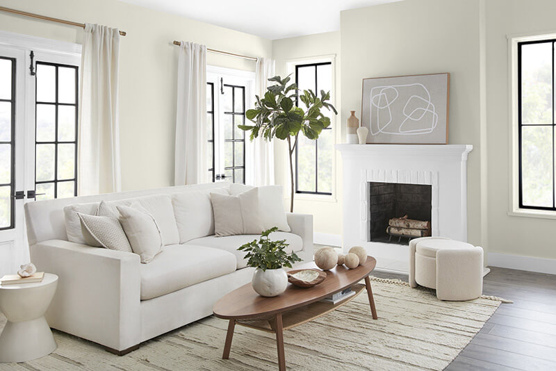 Blank Canvas harmonizes with a wide range of hues, including neutrals, earth tones and pastels, according to Erika Woelfel, vice president of color and creative services at Behr.