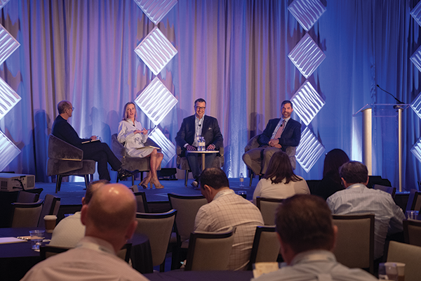 After Kepron’s talk, he led a retailer panel with Lisa Stansbury Humphrey, president of Fred’s Beds; Chris Bradley, executive vice president of NCFI Polyurethanes/BedInABox; and Greg Trzcinski, president of The Original Mattress Factory.