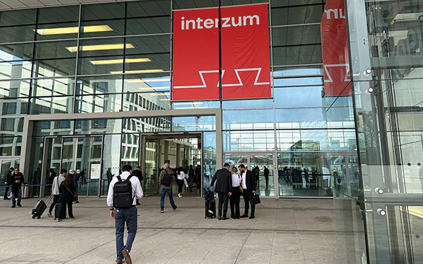 Entrance to Interzum. Interzum Cologne 2023 drew around 62,000 visitors from 150 countries. 