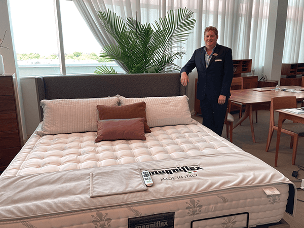 Magniflex, based in Prato, Italy, brought its new Virtuoso Elegante mattress.