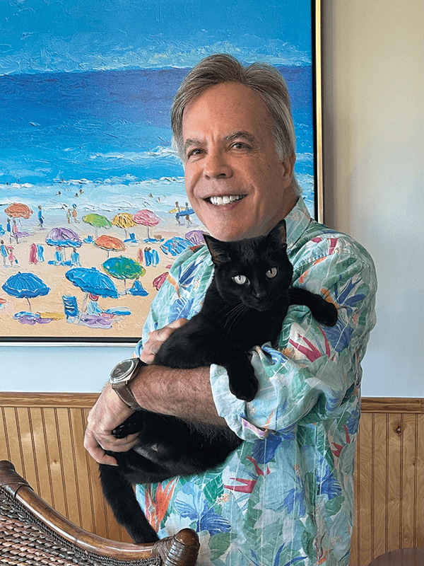 Bedtime routines Gerry Borreggine to include Fluffy, the cat.