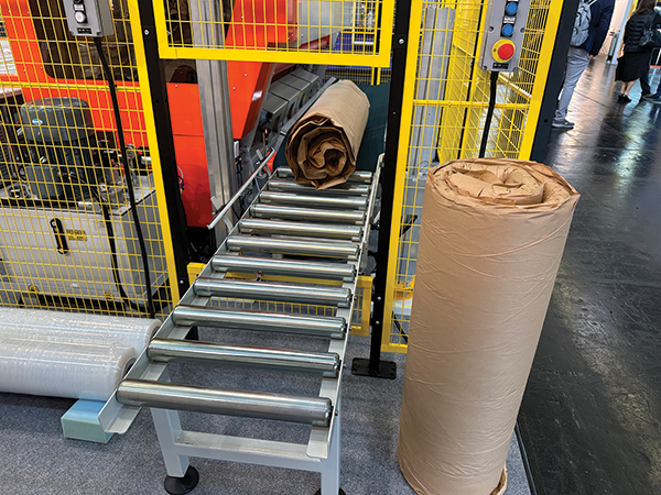 Dolphin Pack’s Etesian Smart Hybrid roll-pack machine gives manufacturers the flexibility of choosing different roll-packing materials, such as the traditional plastic or more sustainable paper.