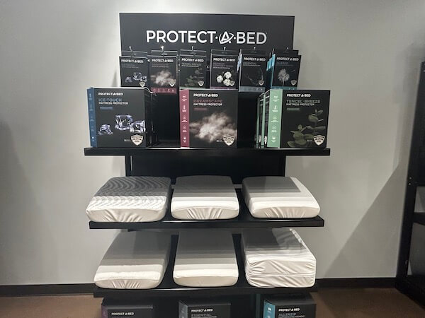 Protect-A-Bed showcased pillows, sheets and its newly streamlined lineup of mattress protectors.