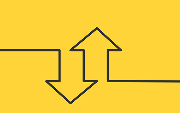 Yellow up and down arrows.