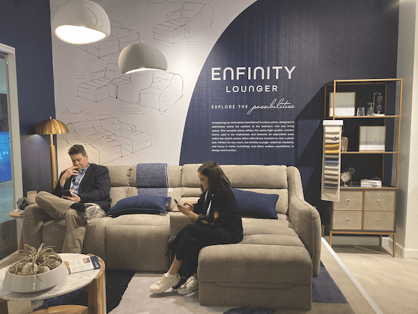 Las Vegas Mattress Trends. South Bay International showroom, introduced new sleep products — from eco-friendly mattresses to the Enfinity Lounger. 