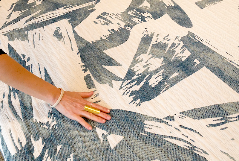 This fresh fabric aligns with the industry’s trend toward modern botanical designs.