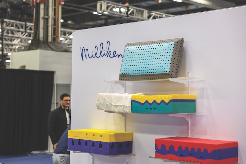 At Milliken & Co., punchy blocks of colorful foam drew the eyes of passersby. 