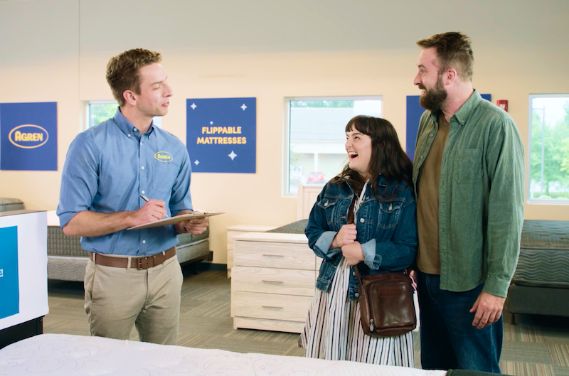 Gold Bond is working with Agren as its private label partner to promote two-sided mattresses in the retailer’s “You Just Need a Great Flippin’ Mattress” ad campaign.