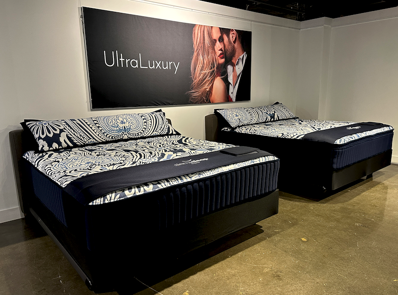 The Arcadia, Wisconsin-based company showcased mattresses from its “bigger better” Sierra Sleep promotional line.