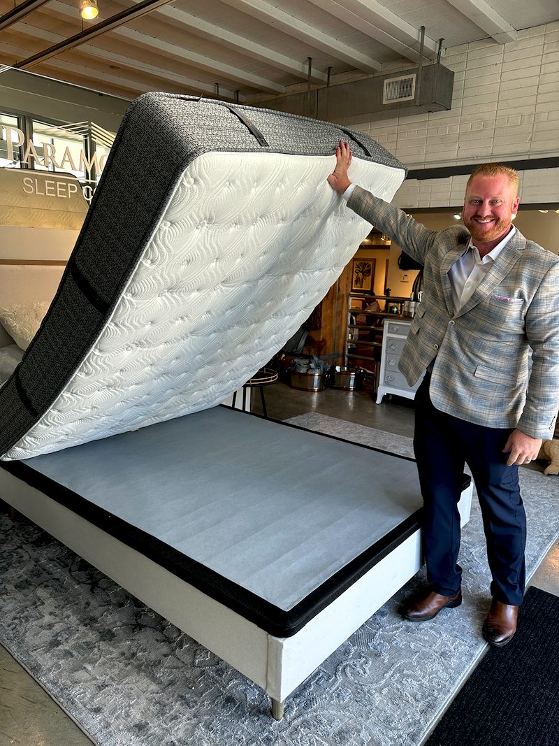 High Point Market 2024. Paramount Sleep Co. refreshed its performance-driven HD Super Duty series with new two-sided HD Signature and Classic mattresses featuring blue recycled cotton from the denim industry.