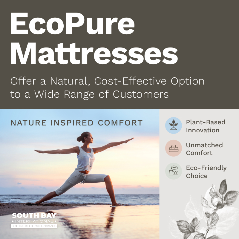 Sustainability meets comfort with the EcoPure Collection, crafted using soy-based, plant-derived materials to create an eco-friendly yet luxurious sleep experience. 