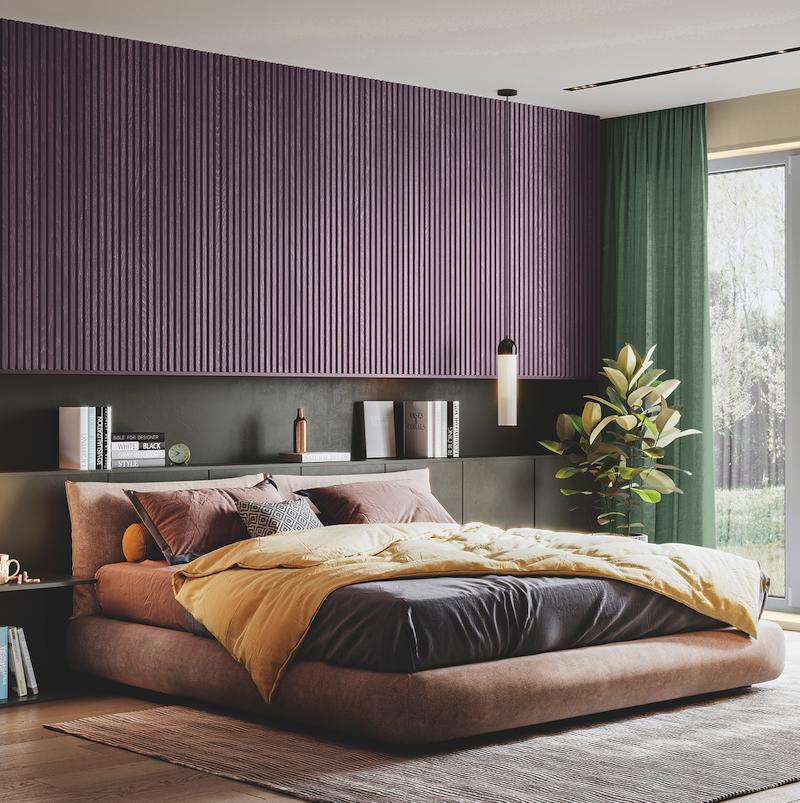 Luxury Bedroom Colors. Purple Basil PG1046-7 by Glidden is an ode to the return of maximalism.