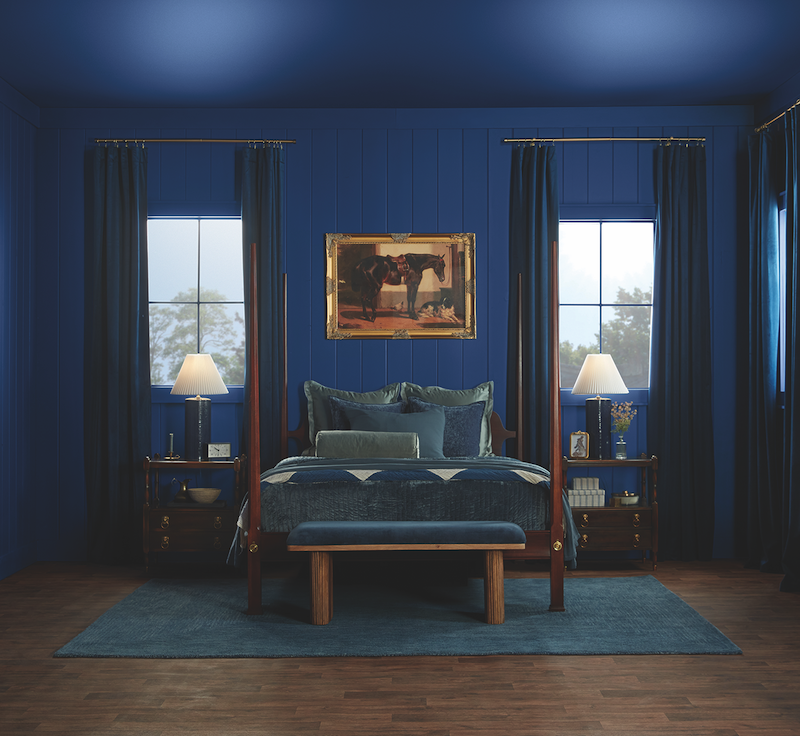 Luxury Bedroom Colors. The cool undertone of Valspar’s Encore 8002-45G nods to the physical and digital worlds.