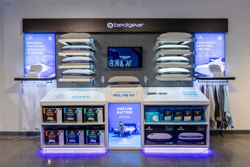 The new Mancini’s Sleepworld store, opening May 15 in Rosewood, California, will carry Bedgear’s Performance pillows, mattress protectors and sheet sets.