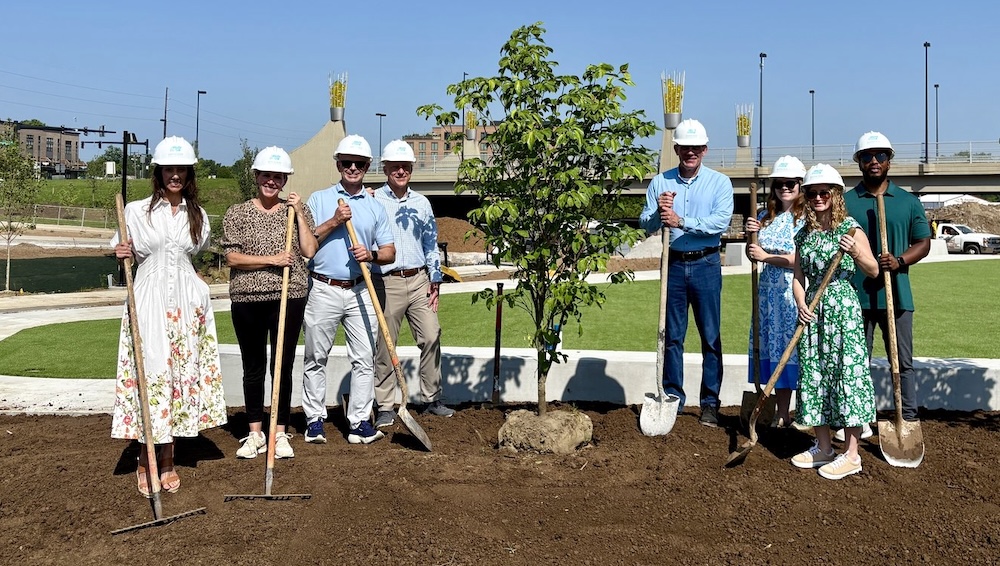 Company representatives planted the final tree in the Tempur Sealy Tree Grove, which will provide more than 205,000 square feet of tree canopy for downtown Lexington, Kentucky.
