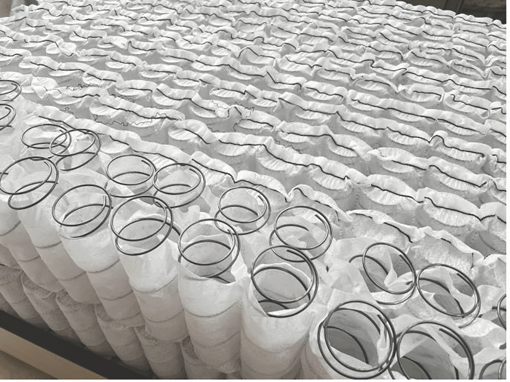Guangzhou Lianrou Machinery & Equipment’s detachable sewn pocket spring unit combines removable stitches with ultrasonic technology, making it easier to separate steel wire and nonwoven fabric for recycling.