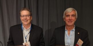 Polyurethane Foam Association Holds Annual Meeting in Austin (From left) Future Foam vice president Rob Heller and outgoing PFA President Philippe Knaub were honored with the PFA’s Lifetime Achievement Award.