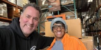 Relief Bed International Delivers Donated Beds to Multiple Relief Efforts Relief Bed International Founder Scott Smalling and World Vision Site Manager Roberta Taylor.