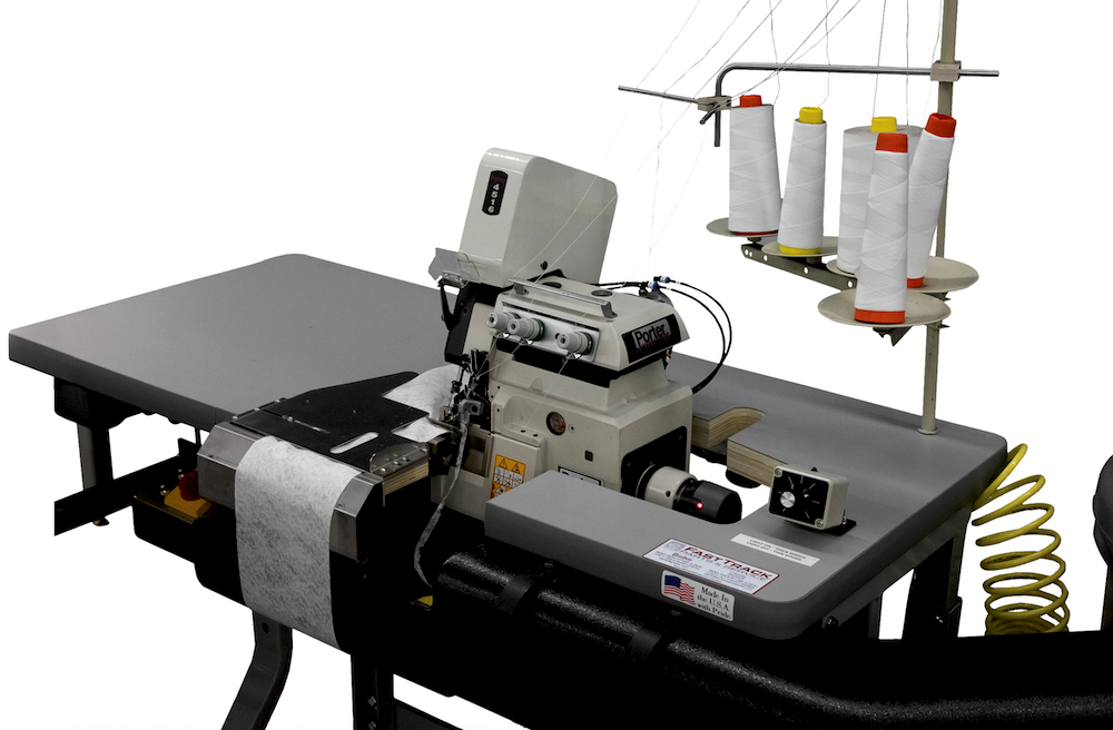 The VFM-4516 is one of hundreds of pieces of machinery and equipment available from Gribetz. It’s a top-feed walking foot flanger that allows operators to switch from thin to thick goods on the same machine with the turn of a dial.