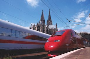The city of Cologne hosts one of the busiest train stations in Europe. 