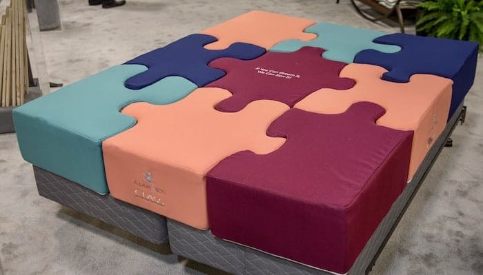 A.Lava puzzle-piece concept bed at ISPA EXPO 2018