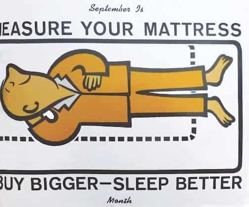 Archival mattress industry ad for bigger beds