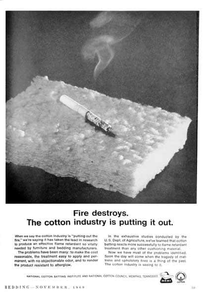 Reduced flammability of cotton 