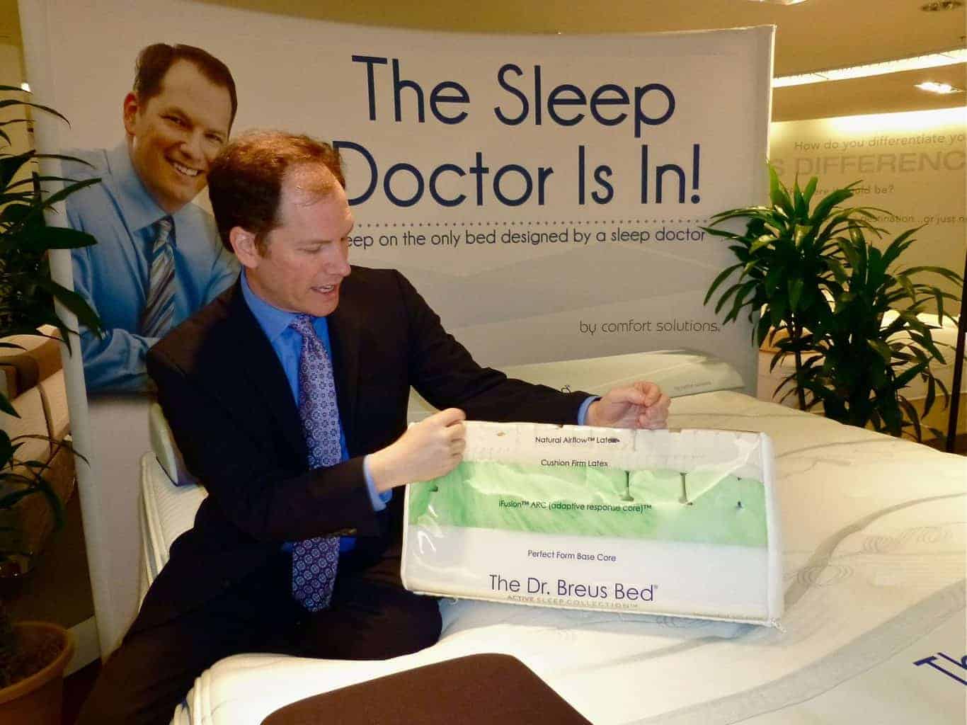 Dr. Michael Breus demonstrates the Dr. Breus Bed by Comfort Solutions