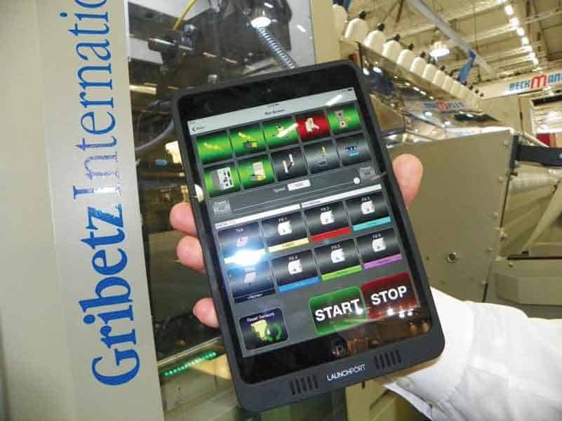 Global Systems Group tablet interface for mattress manufacturing machinery maintenance