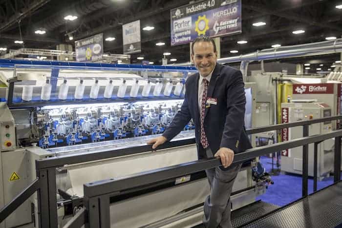 Global Systems Group's Paul Block with the Spectrum quilter
