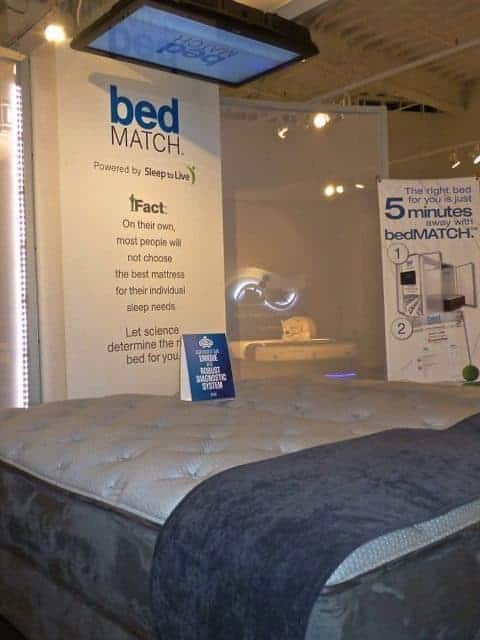 Kingsdown bedMatch retail display for testing mattresses