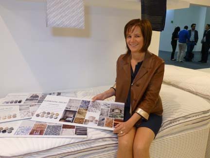 Lava Textiles' Sylvie Vandenameele displays trend boards