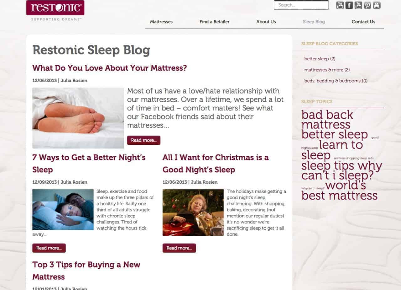 Restonic mattress blog