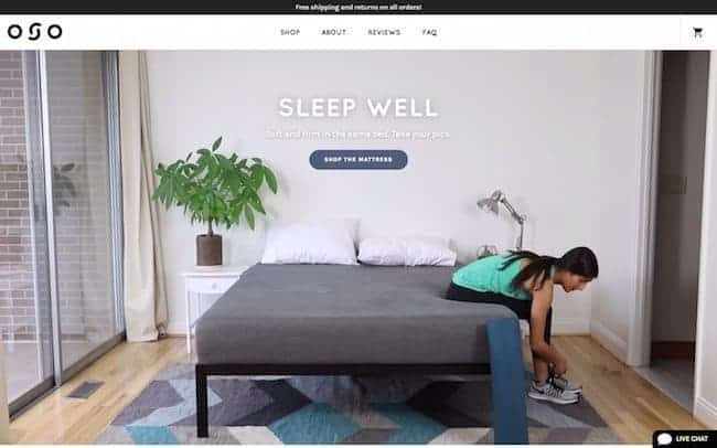 Reverie OSO mattress homepage