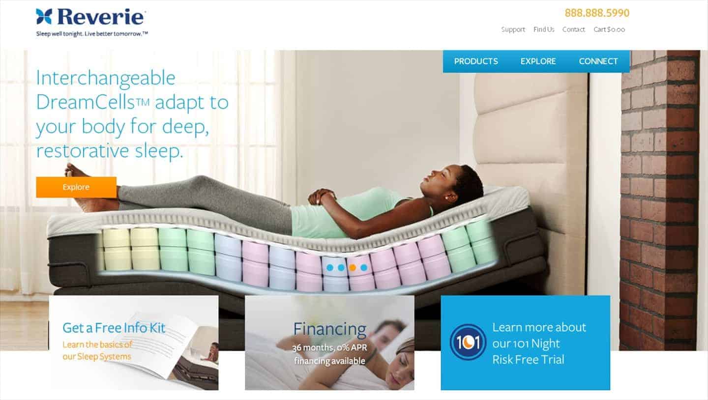 Reverie mattress and adjustable bed manufacturer website