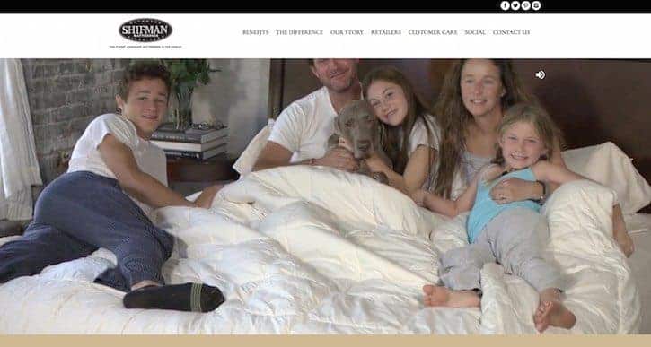 Shifman mattress website homepage video