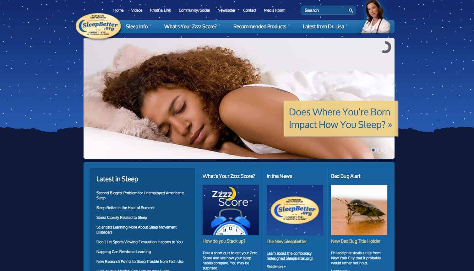 screenshot sleepbetter.org website