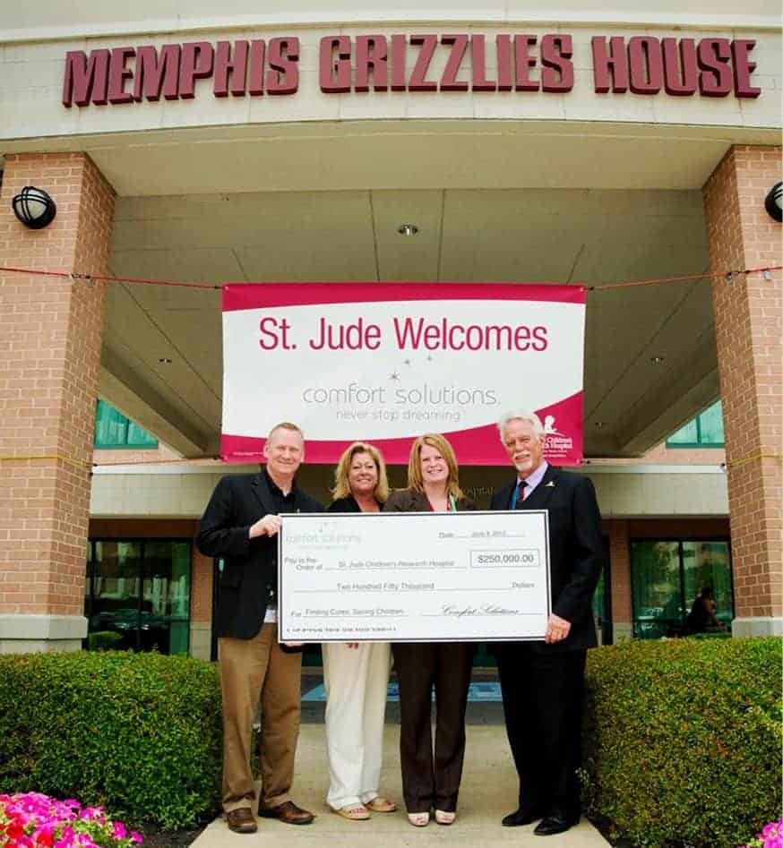 Comfort Solutions presents check to St. Jude Children's Hospital