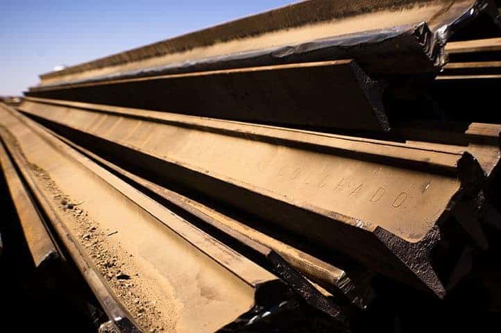 rail steel ready to be rerolled at W. Silver reroll mill