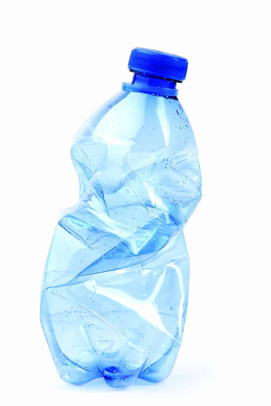 Crumpled plastic bottle